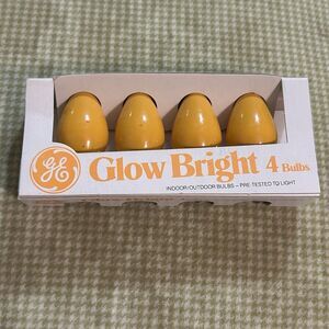 Vintage GE Glow Bright Lights 4 Replacement Bulbs: Yellow 5W - 5 Packs Available